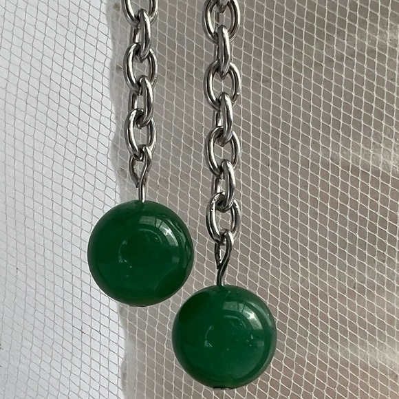 AVENTURINE Dangle Earrings on Stainless Steel Chain - Picture 2 of 12